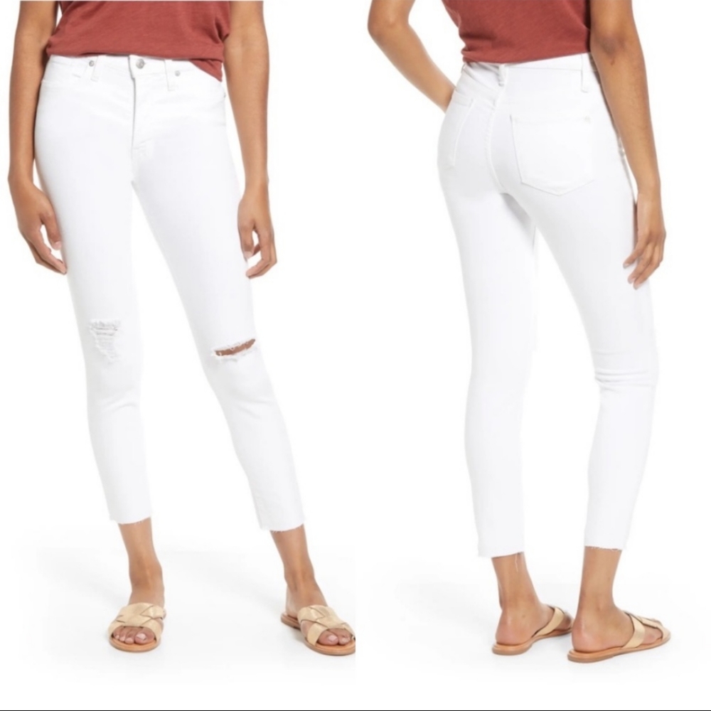 NWT Madewell 9” High-Rise Skinny Crop Jeans White